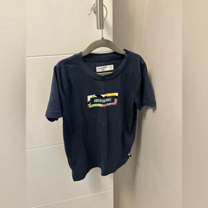 Abercrombie Kids Boys Navy Blue Logo Front And Back T Shirt Size 5/6 New York